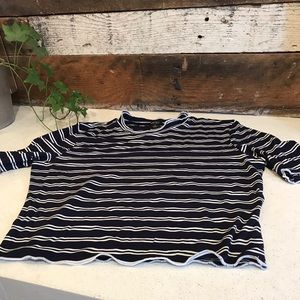 Blue and White Crop Top